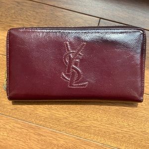 Yves Saint Laurent Continental Wallet- Maroon. Excellent condition